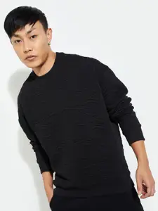 max URB_N Men Oversized Textured Sweatshirt