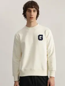 GANT Men Solid Round Neck Pullover Style Sweatshirt
