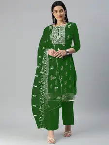 Maroosh Floral Embroidered Organza Unstitched Dress Material