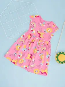 Pantaloons Junior Girls Cotton Printed Fit & Flare Dress