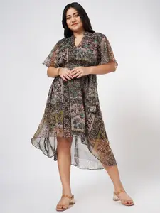 Honey Curvytude by Pantaloons Women Flared Sleeves Empire Midi Dress