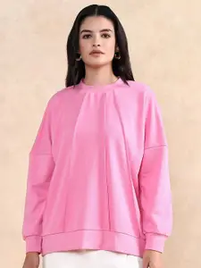 RAREISM Women Solid Cotton Sweatshirt