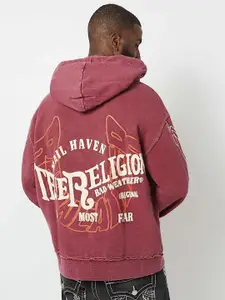 True Religion Men Cotton Printed Hooded Sweatshirt