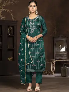 Maroosh Floral Embroidered Unstitched Jacquard Dress Material