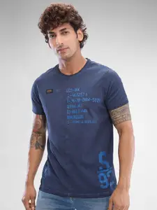 SPYKAR Men Typography Printed Round Neck Cotton T-shirt