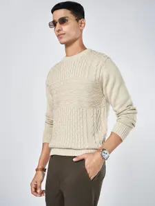 BYFORD by Pantaloons Men Cable Knit Self Design Winterwear Pullover