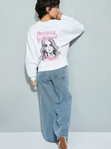 Max Urb_N Women Oversized Back Printed Sweatshirt