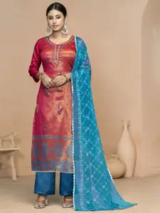 Maroosh Ethnic Motifs Woven Design Beads & Stones Unstitched Dress Material