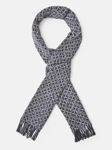 GANT Men Printed Fringed Scarf