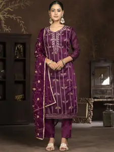 Maroosh Floral Embroidered Beads and Stones Unstitched Dress Material