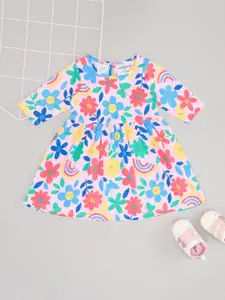 Pantaloons Baby Girls Floral Printed Cotton Fit & Flare Dress