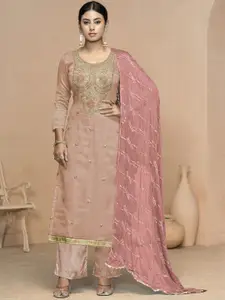 Maroosh Floral Embroidered Thread Work Unstitched Dress Material