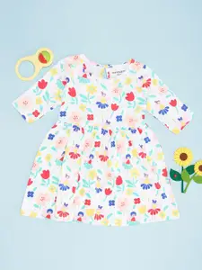 Pantaloons Baby Girls Floral Printed Cotton Fit & Flare Dress