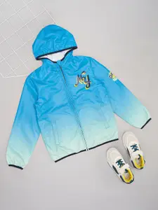 Pantaloons Junior Boys Hooded Tie and Dye Self Design Casual Bomber Jacket