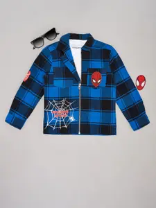 Pantaloons Junior Boys Spread Collar Checked Cotton Casual Tailored Jacket