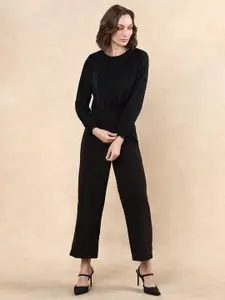 RAREISM Women Round Neck Cotton Pullover Sweatshirt