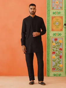 TheEthnic.Co Mandarin Collar Cotton Straight Kurta