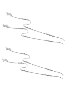 Heer Collection Set Of 2 Silver-Plated Anklets
