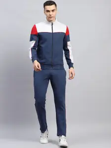 Monte Carlo Men Colourblocked Long Sleeves Mock Neck Tracksuits