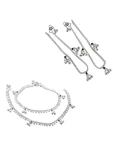 Heer Collection Set of 2 Silver-Plated Anklet