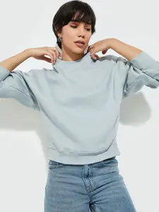 Max Urb_N Women Solid Oversized Sweatshirt