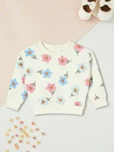 max Girls Cotton Floral Printed Sweatshirt