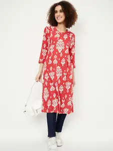 max Abstract Printed V-Neck Straight Kurta