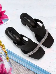 DressBerry Embellished Party Block Sandals