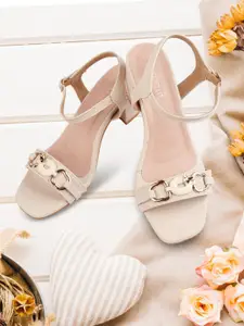 DressBerry Women Block Sandals with Buckles