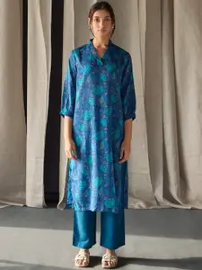 Bombay Bloom Ethnic Motifs Printed Regular Tencel Straight Kurta