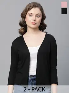 UnaOne Pack Of 2 Cotton Open Front Shrug