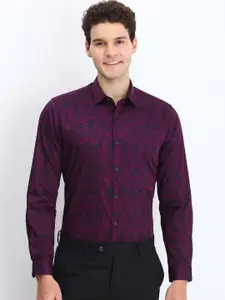 Allen Solly Men Classic Spread Collar Floral Printed Cotton Slim Fit Formal Shirt