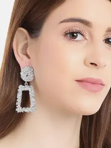 YouBella Contemporary Stone Studded Drop Earrings
