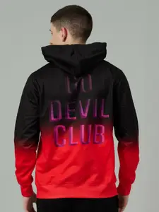 GO DEVIL Men Colourblocked Hooded Sweatshirt