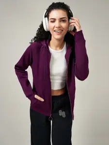 Ajile by Pantaloons Women Cotton Front-Open Hooded Casual Sweatshirt