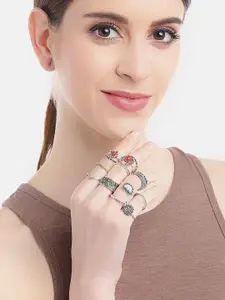 YouBella Pack Of 14 Silver Plated Finger Rings