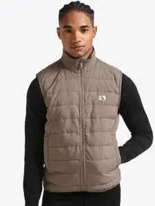 Calvin Klein Jeans Men Mock Collar Solid Casual Padded Jacket