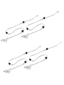 Lila Pack Of 4 Silver-Plated Anklet