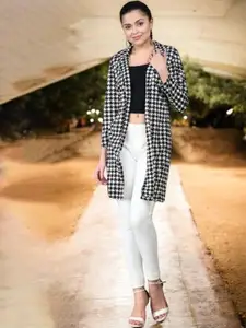 IUGA Geometric Printed Longline Open Front Shrug