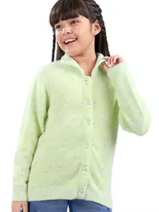 ARIAS By LARA DUTTA Girls Floral Shawl Collar Sweaters