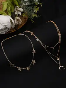 YouBella Pack Of 4 Gold-Plated Layered Necklace