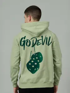 GO DEVIL Men Printed Hooded Sweatshirt