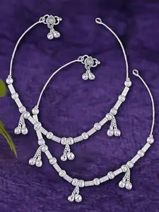 Lila Set of 2 Silver-Plated Anklets