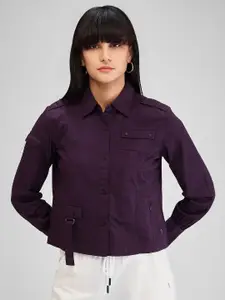 SPYKAR Women Spread Collar Solid Cotton Casual Shirt