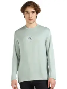 Calvin Klein Jeans Men Typography Printed Round Neck Acrylic T-shirt