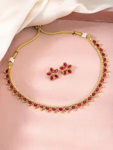Peora Gold-Plated Necklace and Earrings