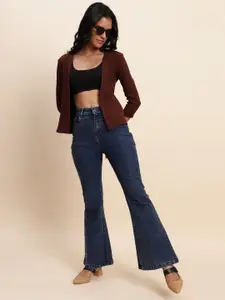 UnaOne Pack Of 2 Self Design Open Front Cotton Shrugs