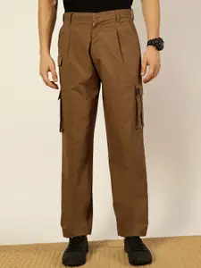 Thomas Scott Men Smart Loose Fit Easy Wash Pleated Cargo Trousers