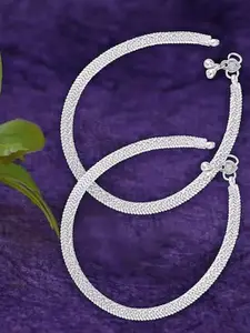 Lila Set of 2 Silver-Plated Anklets