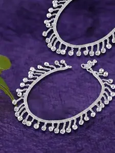 Lila Set of 2 Silver-Plated Anklets